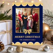 Foto de Natal da Família com Arco Naval e Dourado 