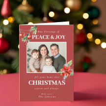 Foto de Natal da Família com Poinsettia Vermelha