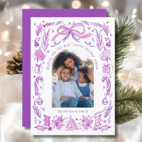 Foto de Natal da Família Coquette Rosa Roxo