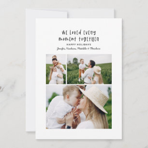 Cartão De Festividades Foto de Natal da família de cor mínima moderna