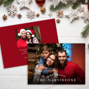 Cartão De Festividades Foto de Natal da Família Elegante Natal