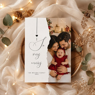 Cartão De Festividades Foto de Natal da Família em Papel Rasgado Muito Al