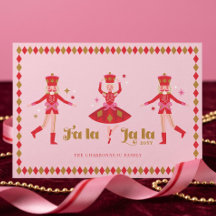Foto de Natal da Família em Rosa com Fa La La Nutc