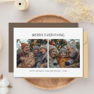 Cartão De Festividades Foto de Natal da família moderna da feliz Tudo