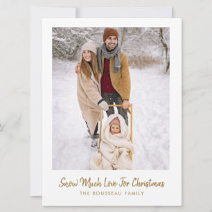 Cartão De Festividades Foto de Natal da Família na Neve