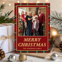 Foto de Natal da Família Ralph Lauren em Xadrez Ta
