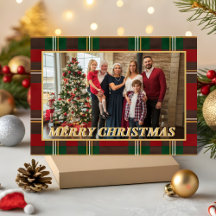 Foto de Natal da Família Ralph Lauren em Xadrez Tá