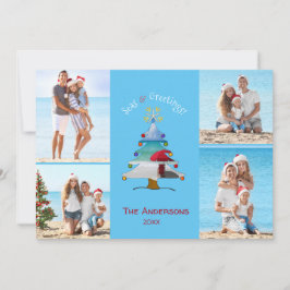 Cartão De Festividades Foto de Natal da Praia dos Mares e Saudações