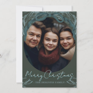 Cartão De Festividades Foto de Natal da Rua Evergreen