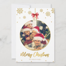 Foto de Natal da Tipografia Moderna Dourada Glitte