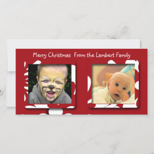 Cartão De Festividades Foto de Natal das Flores Vermelhas Grandes