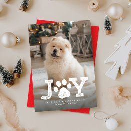 Cartão De Festividades Foto de Natal de animal de estimação alegria simpl