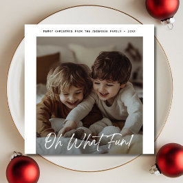 Cartão De Festividades Foto de Natal de Bebê Moderno Oh Que Brincadeira D