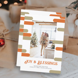 Cartão De Festividades Foto de Natal de Bloco Moderno Personalizada