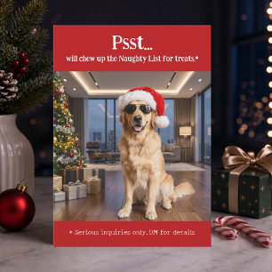 Cartão De Festividades Foto de Natal de Cachorro de Estimação Engraçado F
