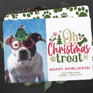 Cartão De Festividades Foto de Natal de Cão Foto Personalizada Puppy