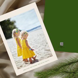 Cartão De Festividades Foto de Natal de Cream Verde na moda