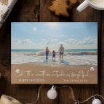 Cartão De Festividades Foto de Natal de Férias Tropicais de Praia<br><div class="desc">Esta design foi criada através da arte digital. Pode ser personalizada na área fornecida pela alteração da foto e/ou do texto. Ou pode ser personalizado escolhendo o clique para personalizar outra opção e excluir ou alterar a cor do plano de fundo, adicionar texto, alterar a cor ou o estilo do...</div>