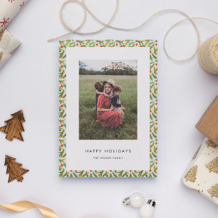 Cartão De Festividades Foto de Natal de Festas Felizes Minimalistas