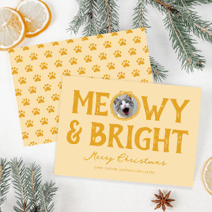 Cartão De Festividades Foto de Natal de Gato de Doodle e Meowy