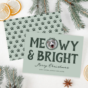 Cartão De Festividades Foto de Natal de Gato de Doodle e Meowy