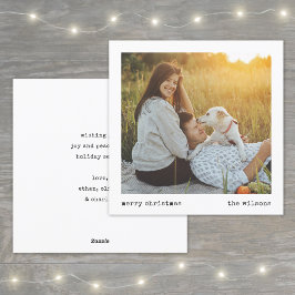 Cartão De Festividades Foto de Natal de Máquina de Máquina Moderna Minima