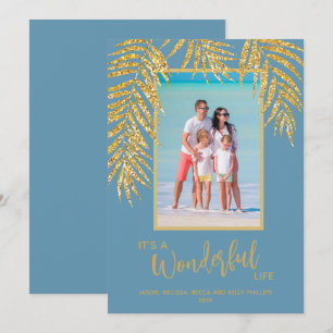 Cartão De Festividades Foto de Natal de Palmas Tropicais