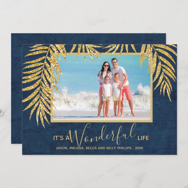 Cartão De Festividades Foto de Natal de Palms (Frente/Verso)