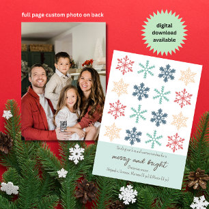 Cartão De Festividades Foto de Natal de Pastéis Bonitos Minimalistas Floc