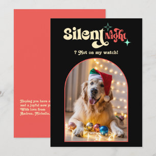 Cartão De Festividades Foto de Natal de Pet Dog, Retrô Engraçado de Pop T
