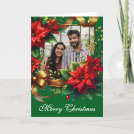 Cartão De Festividades Foto de Natal de Poinsettia