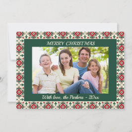 Cartão De Festividades Foto de Natal de Quadro Tradicional Elegante