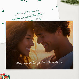 Cartão De Festividades Foto de Natal de Script Moderno Mais Feliz