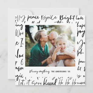 Cartão De Festividades Foto de natal de tipografia gráfica em negrito mo