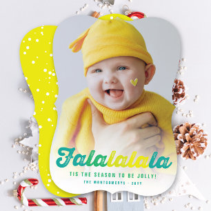 Cartão De Festividades Foto de Natal divertida do Limão Falalalala Ombre