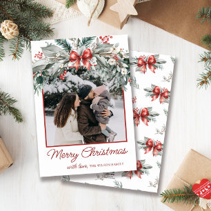 Cartão De Festividades Foto de Natal do Arco Vermelho