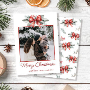 Cartão De Festividades Foto de Natal do Arco Vermelho