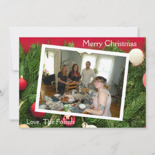 Cartão De Festividades Foto de Natal do bonito Pine Branch