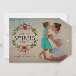 Cartão De Festividades Foto de Natal do Bright Wreath do fazer