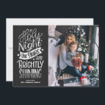 Cartão De Festividades Foto de Natal do Chalkboard O Santa Night Lyrics<br><div class="desc">Oh,  Santa Noite,  as Estrelas Brilham Brilhantemente. Envie cartões de natal e desejos à família e aos amigos com esta carta chata de Natal. Ele apresenta um script de giz rústico com um fundo de chalkboard falso. Este cartão com fotos de música de Natal é perfeito para este feriado.</div>