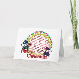 Cartão De Festividades Foto de Natal do Cowboy Snowmen