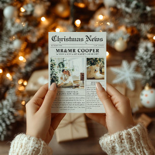 Cartão De Festividades Foto de Natal do Jornal Casado