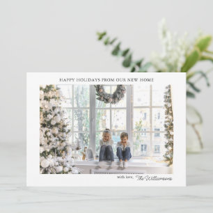 Cartão De Festividades Foto de Natal do Novo Endereço Doméstico Moderno