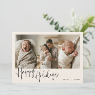 Cartão De Festividades Foto de Natal do Primeiro Bebê Recém-Nascido