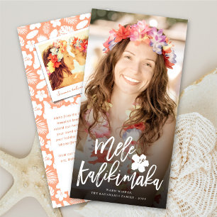 Cartão De Festividades Foto de Natal do Script de Pincel de Mele Kalikima