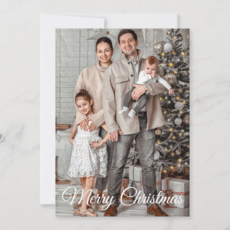 Cartão De Festividades Foto de Natal e Ano Novo Elegante
