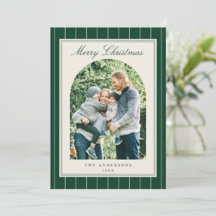 Cartão De Festividades Foto de Natal Elegante Minimalista Old Money