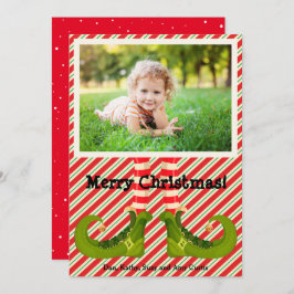 Cartão De Festividades Foto de Natal Elf