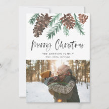Foto de Natal em aquarela com pinhas