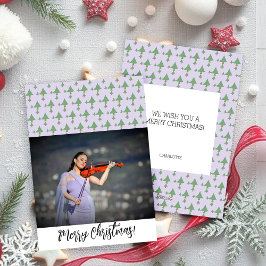 Cartão De Festividades Foto de Natal emoldurada Lilás Violeta
